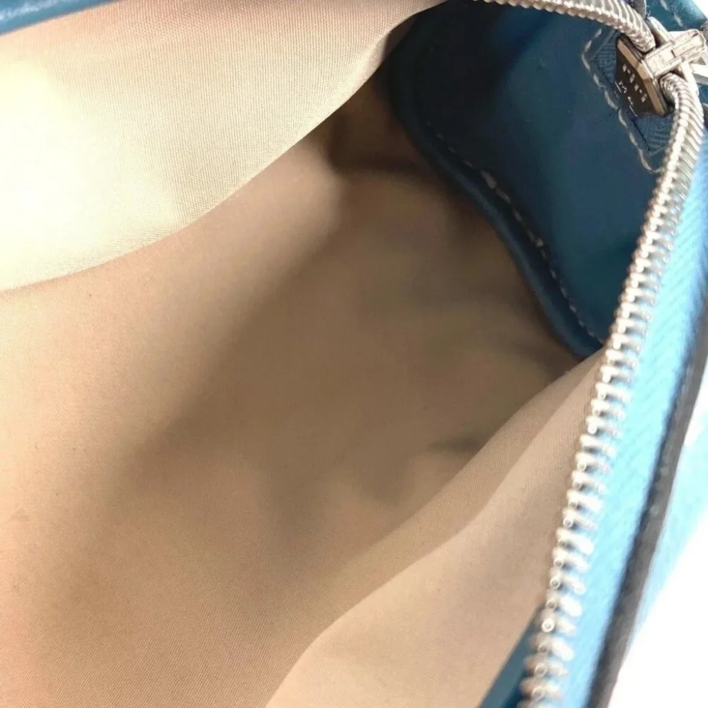 HERMES pencil case stationery pouch pencil case Leather blue - Picture 14 of 14